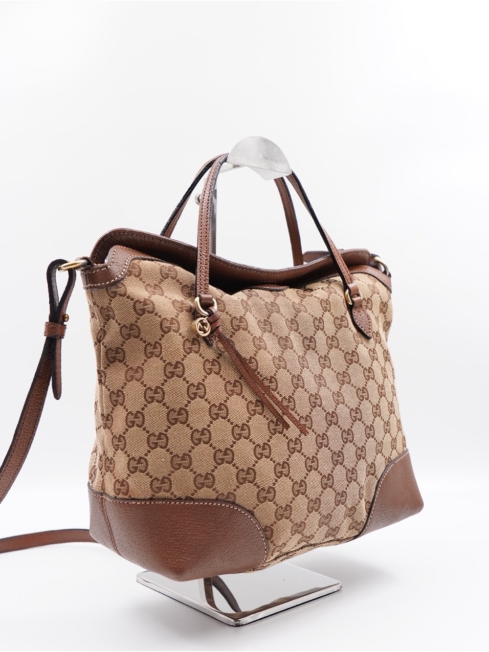 Gucci Bree Brown GG Canvas Shoulder Bag - Picture 3 of 11